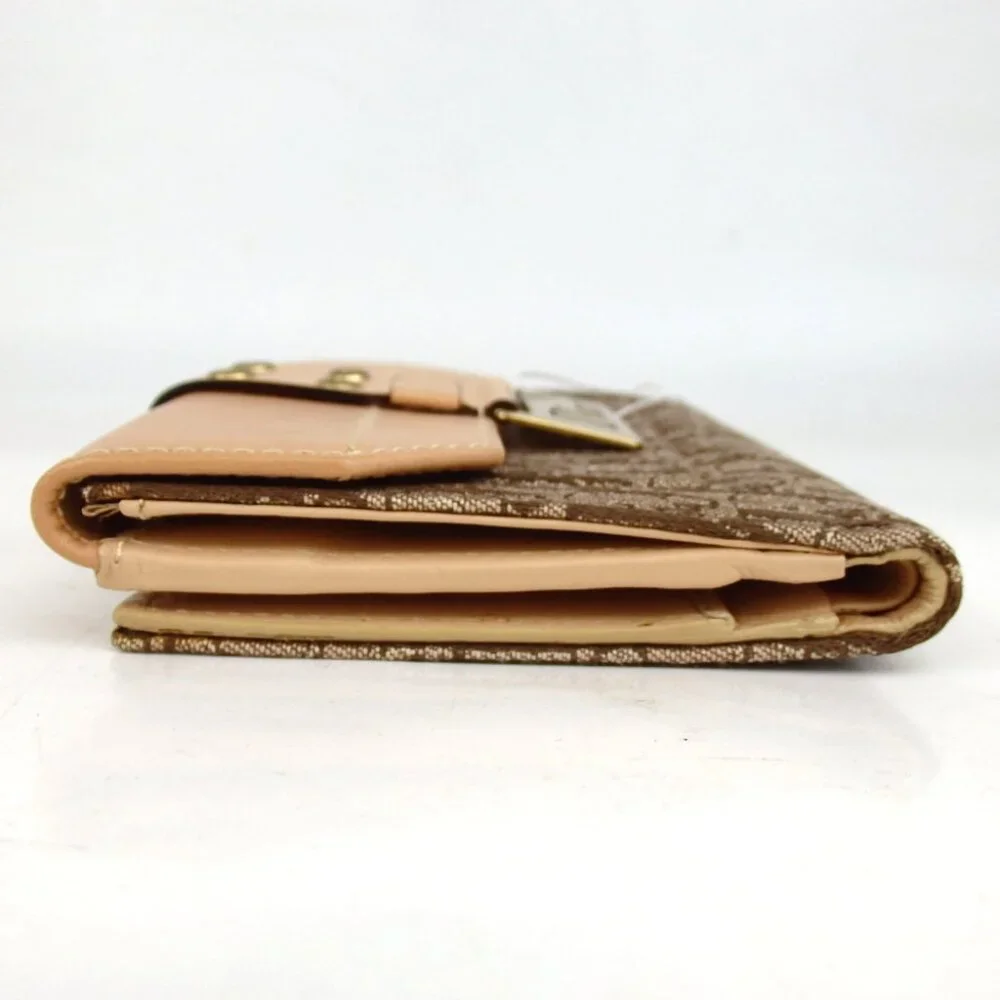 Authentic Christian Dior 02LU 1023 Trotter wallet Nylon jacquard/leather [Used]